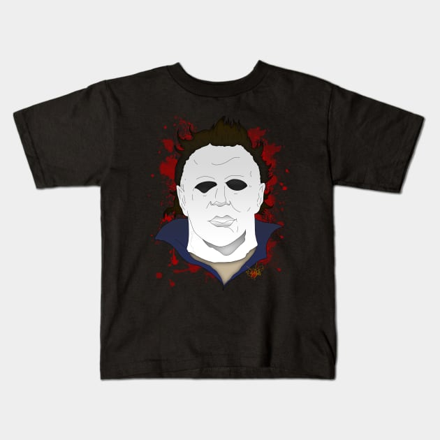 Illustrated Myers Kids T-Shirt by schockgraphics